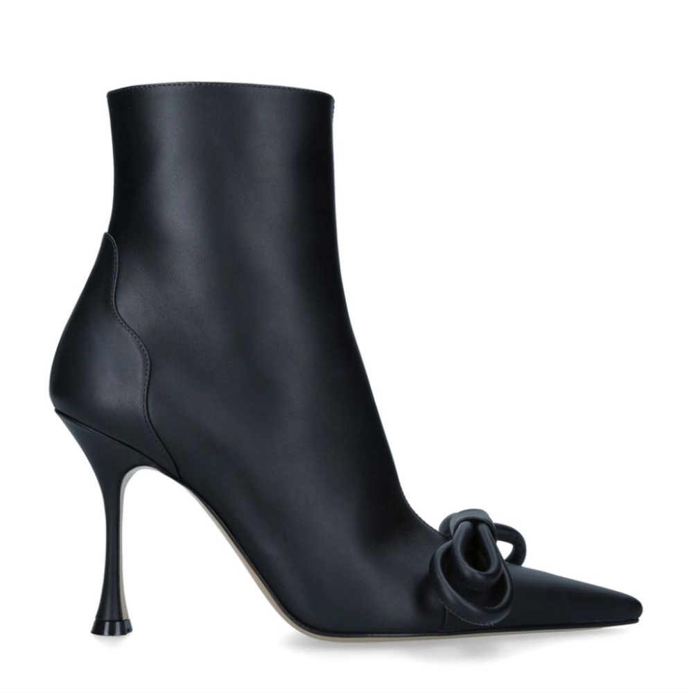 Mach and Mach double bow leather booties